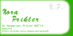 nora prikler business card